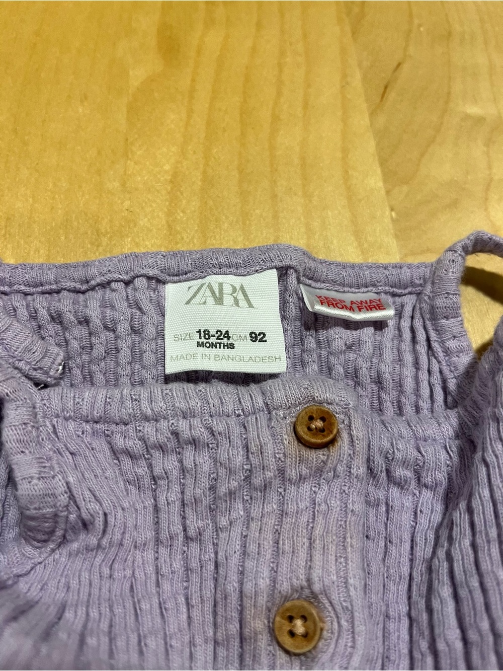 Lavender Ribbed Knit Romper with Button Front - Picture 2 of 3